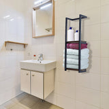 Kitchen & Bathroom DIY: Stylish Bathroom Towel Storage Rack with Wooden Shelves