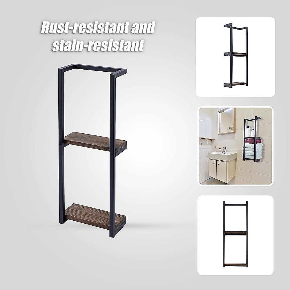 Kitchen & Bathroom DIY: Stylish Bathroom Towel Storage Rack with Wooden Shelves