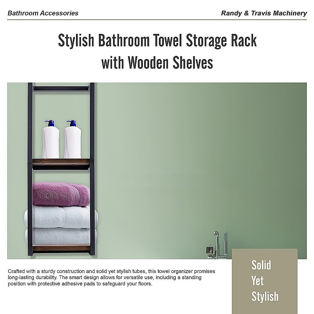 Kitchen & Bathroom DIY: Stylish Bathroom Towel Storage Rack with Wooden Shelves
