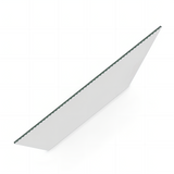 70cm Reeded Single Shower Glass Screen with Nickel F-brackets & Square Pole