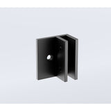 80cm Reeded Single Shower Glass Screen with Black Wall & Floor F Bracket