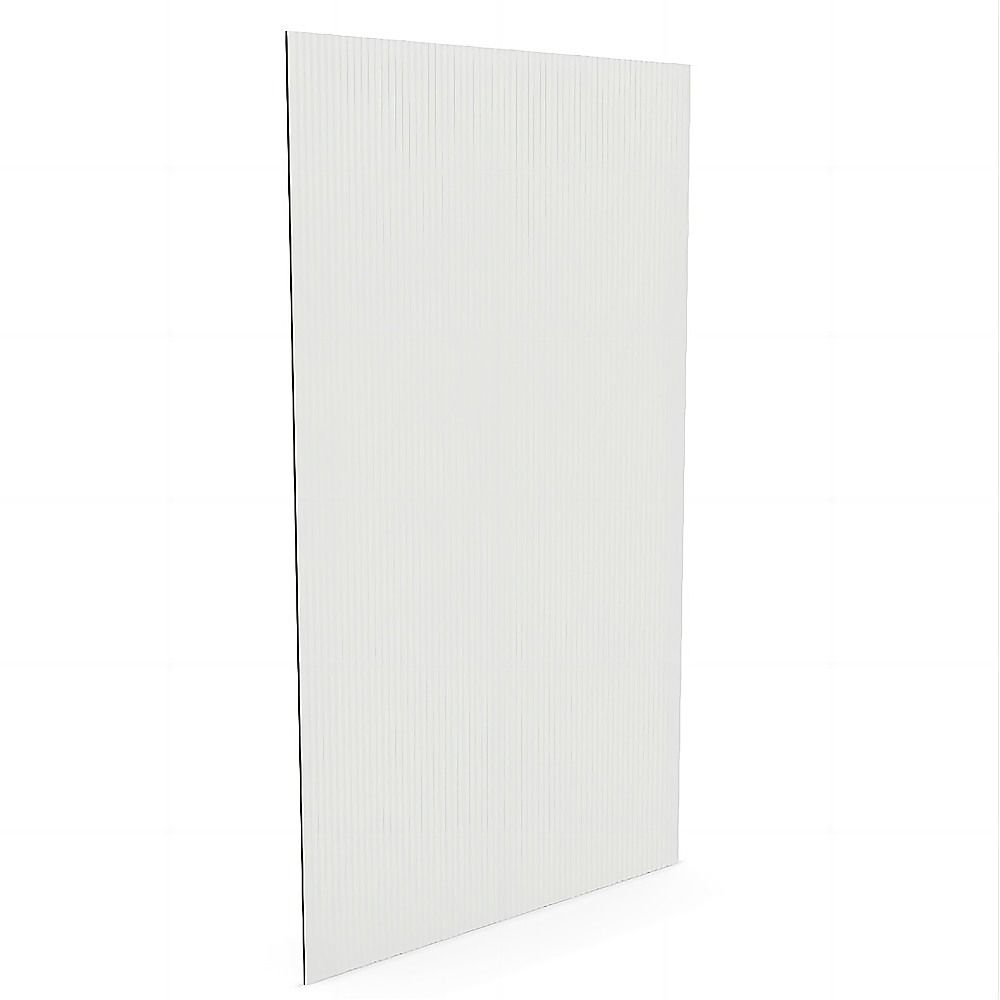 80cm Reeded Glass Shower Screen with Gold F-Brackets and Square Pole