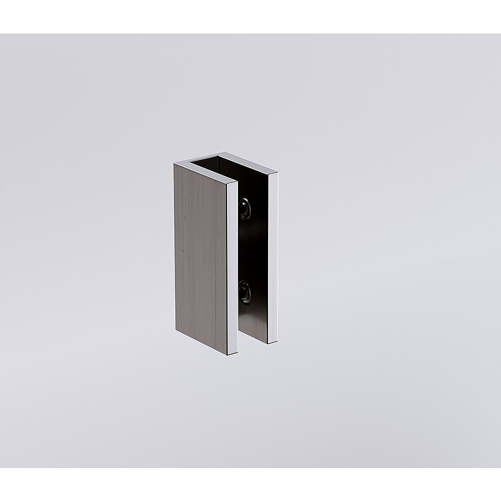 Shower Heads & Screens: 90cm Reeded Single Shower Glass Screen with Gunmetal U-brackets & Round Pole