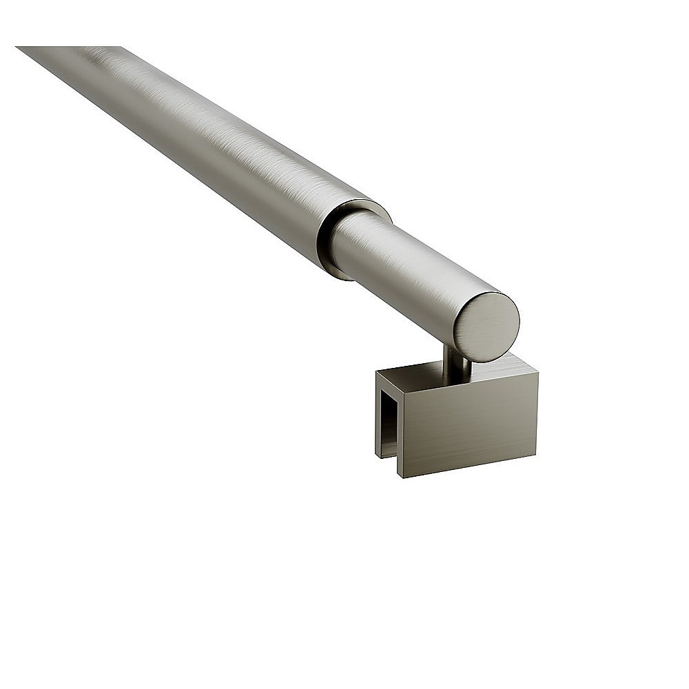 Shower Heads & Screens: 90cm Reeded Single Shower Glass Screen with Gunmetal U-brackets & Round Pole