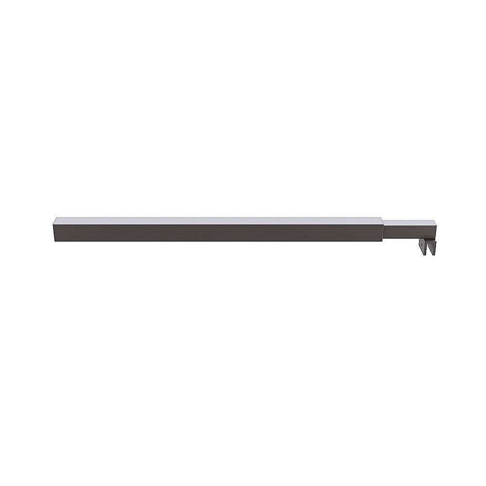 Shower Heads & Screens: 100cm Reeded Glass Shower Screen with Gunmetal F-brackets & Square Pole