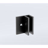 Shower Heads & Screens: 110cm Reeded Glass Shower Screen with Black Wall & Floor F Brackets
