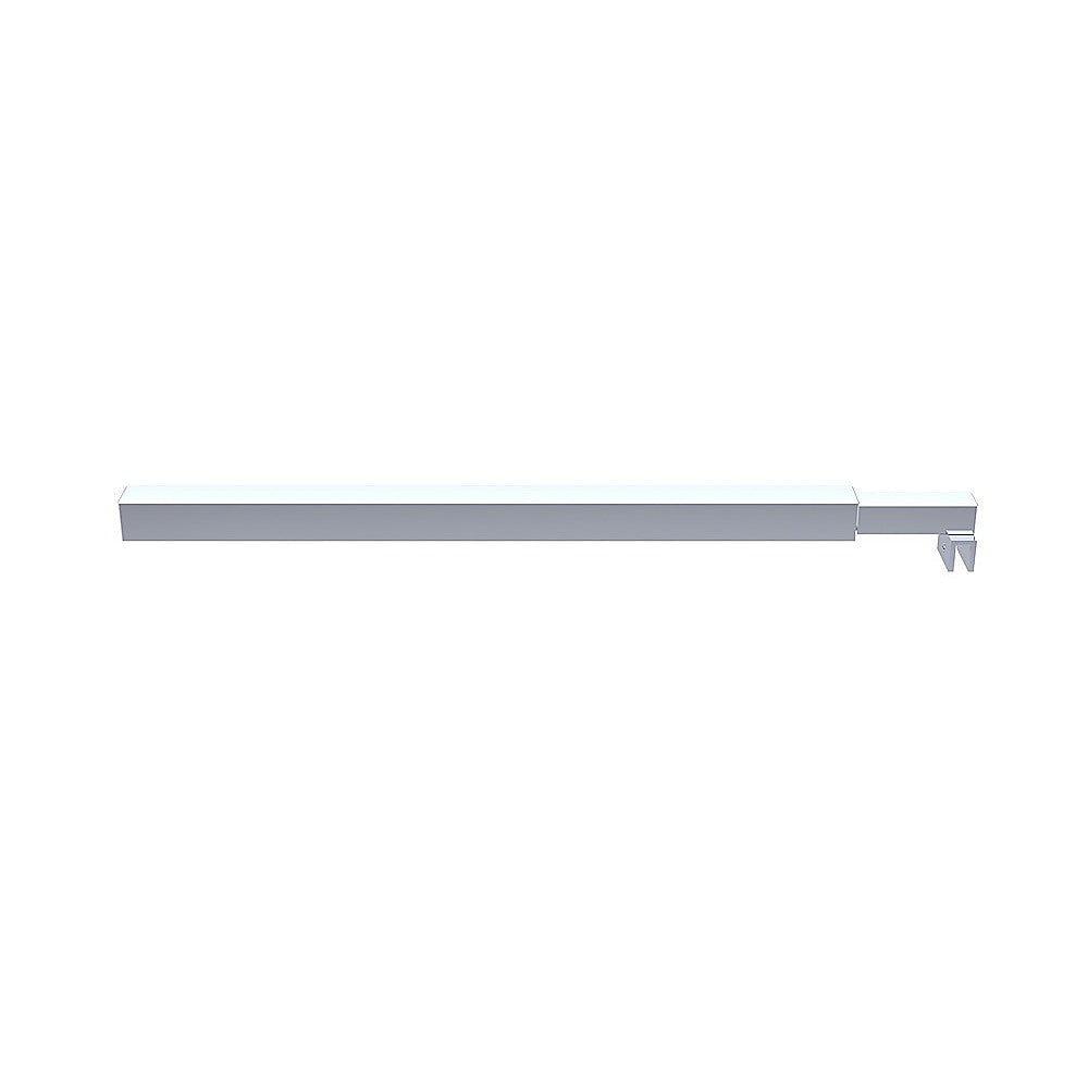 Shower Heads & Screens: 120cm Reeded Glass Shower Screen with Chrome U-brackets & Square Pole