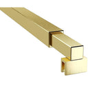 120cm Reeded Single Shower Glass Screen with Gold F-brackets & Square Pole