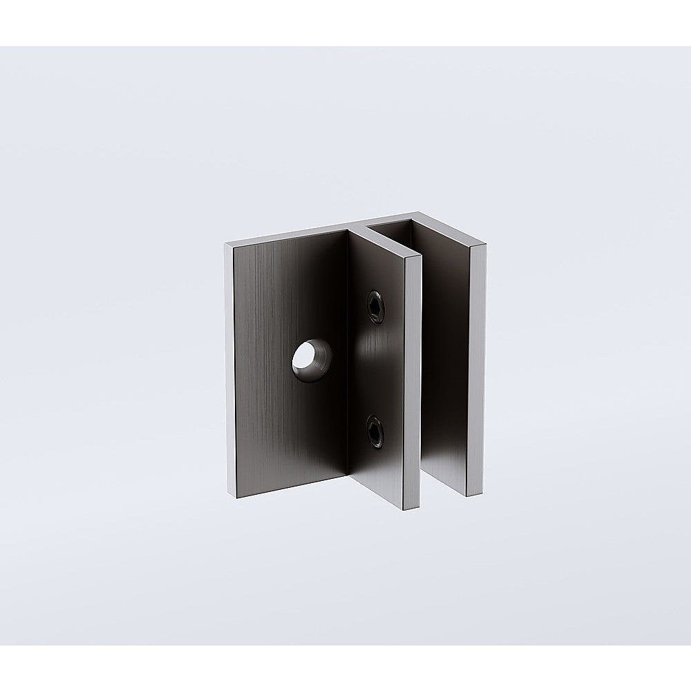 Shower Heads & Screens: 120cm Reeded Glass Shower Screen with Gunmetal F-brackets & Round Pole