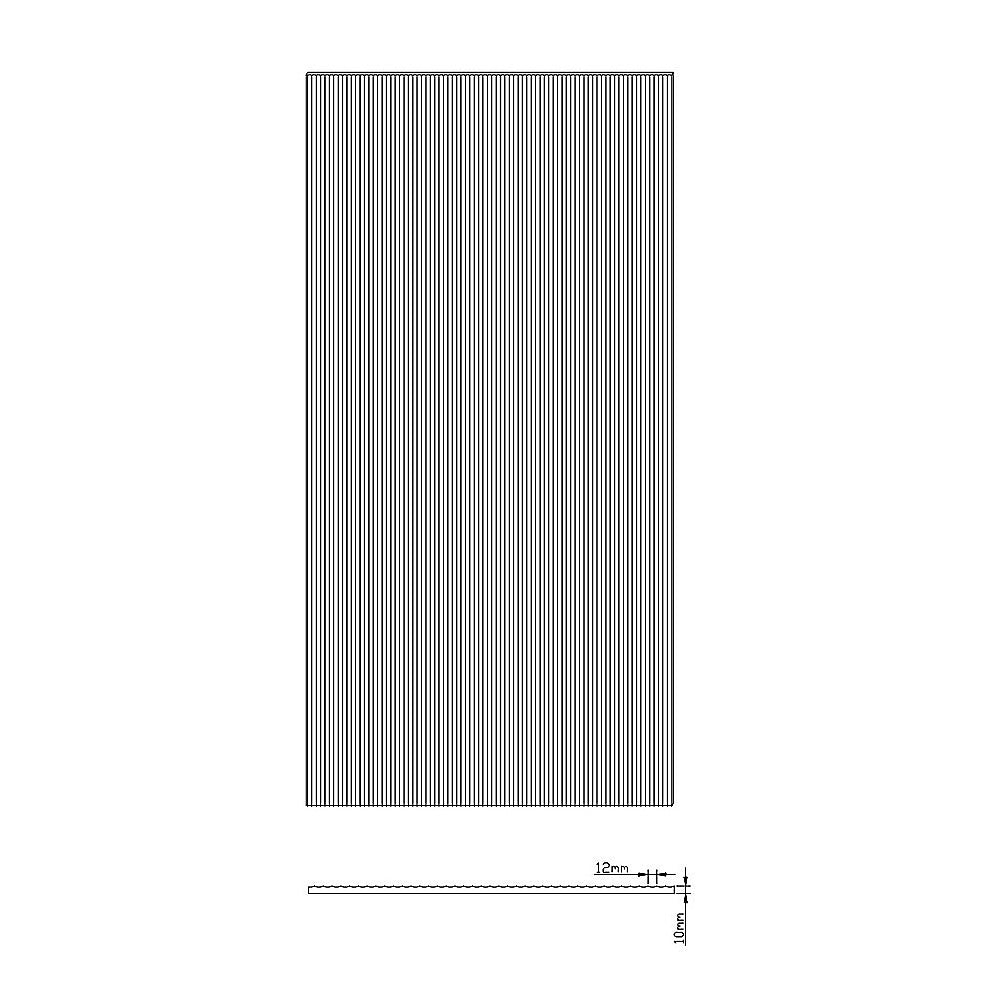 Shower Heads & Screens: 70cm Reeded Single Shower Glass Screen with Chrome Wall Channel