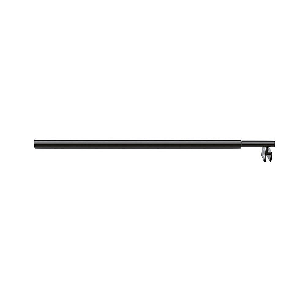 Shower Heads & Screens: 70cm Reeded Single Shower Glass Screen with Black Wall Channel & Round Pole