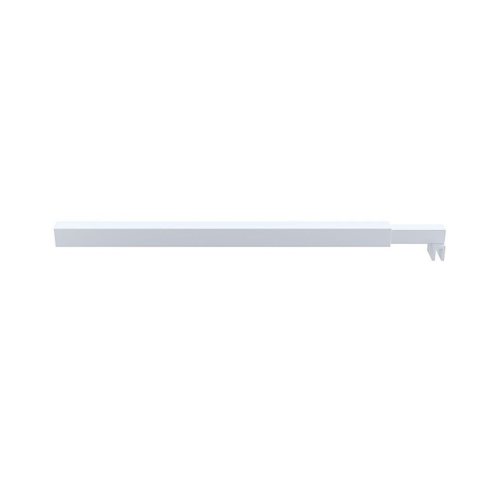 90cm Reeded Glass Shower Screen with White Wall Channel and Square Pole