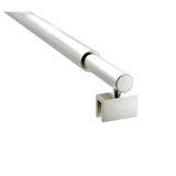 120cm Reeded Single Shower Glass Screen with Nickel Wall Channel & Round Pole