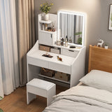 Dressing Vanity & Dressing Tables: Makeup Vanity Mirror Desk Table with LED Lighting