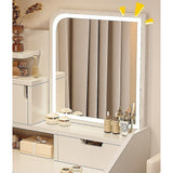 Dressing Vanity & Dressing Tables: Makeup Vanity Mirror Desk Table with LED Lighting