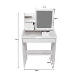 Dressing Vanity & Dressing Tables: Makeup Vanity Mirror Desk Table with LED Lighting