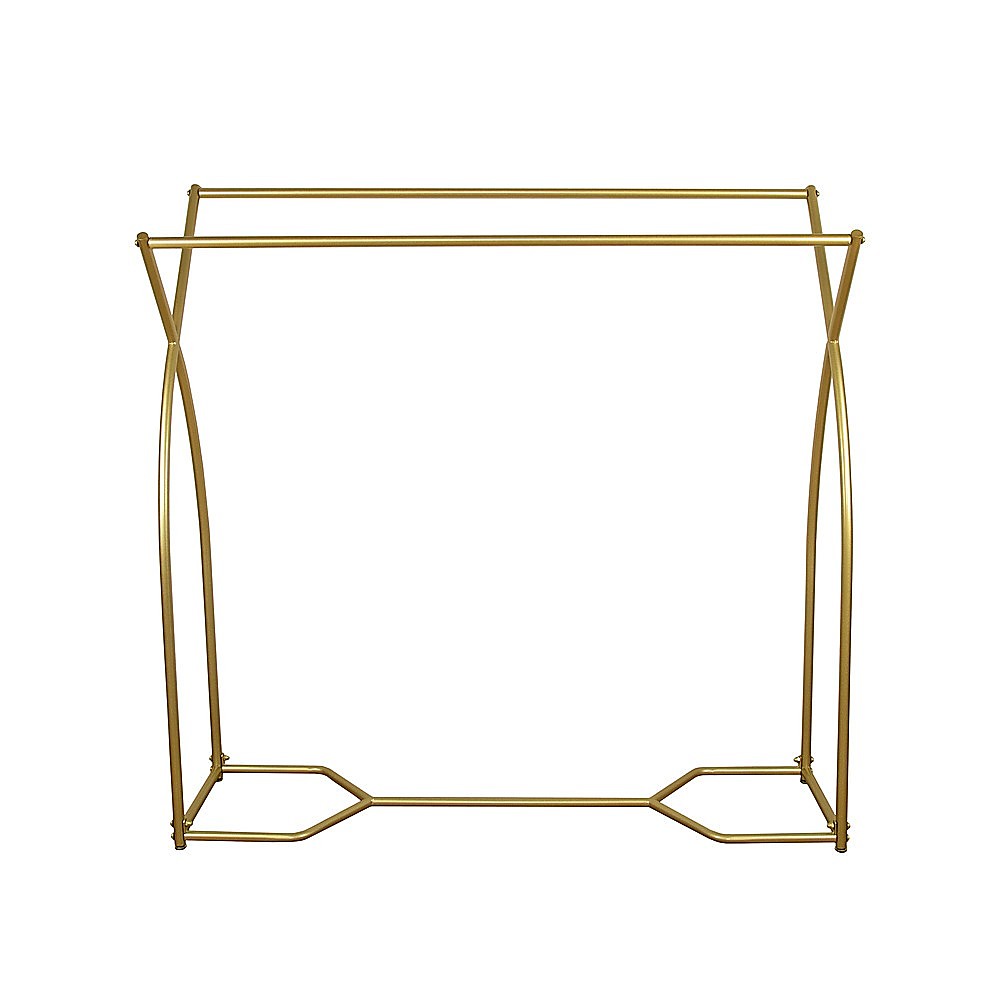 Retail: Commercial Clothing Garment Rack Retail Shop in Gold