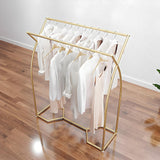 Retail: Commercial Clothing Garment Rack Retail Shop in Gold