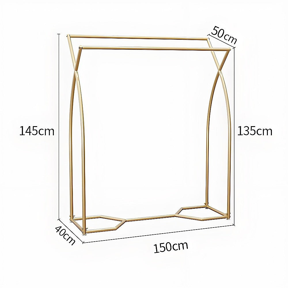 Retail: Commercial Clothing Garment Rack Retail Shop in Gold
