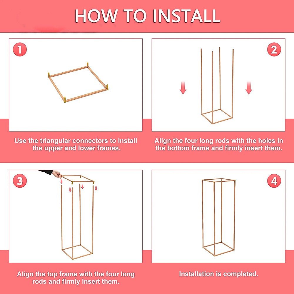 Gardening Accessories: Rose Gold Metal Flower Stand