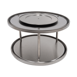 2-Tier Rack Lazy Susan Organiser Steel Kitchen Pantry Cabinet Storage