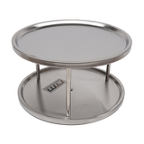 2-Tier Rack Lazy Susan Organiser Steel Kitchen Pantry Cabinet Storage