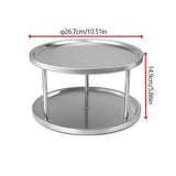 2-Tier Rack Lazy Susan Organiser Steel Kitchen Pantry Cabinet Storage