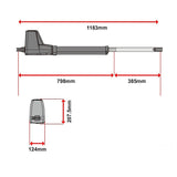 800KG Double Swing Auto Motor Remote Gate Opener with 20W Solar Backup