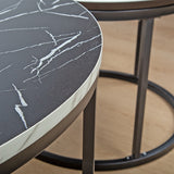 Coffee Tables: Coffee Table Round Marble Design Nesting Side Furniture
