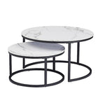 Coffee Tables: Coffee Table Round Marble Design Nesting Side Furniture
