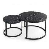 Coffee Tables: Coffee Table Round Marble Design Nesting Side Furniture
