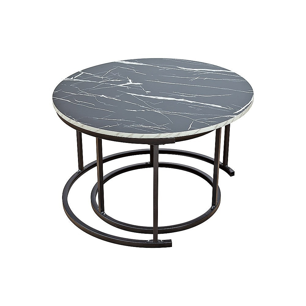 Coffee Tables: Coffee Table Round Marble Design Nesting Side Furniture