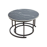 Coffee Tables: Coffee Table Round Marble Design Nesting Side Furniture