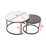 Coffee Tables: Coffee Table Round Marble Design Nesting Side Furniture