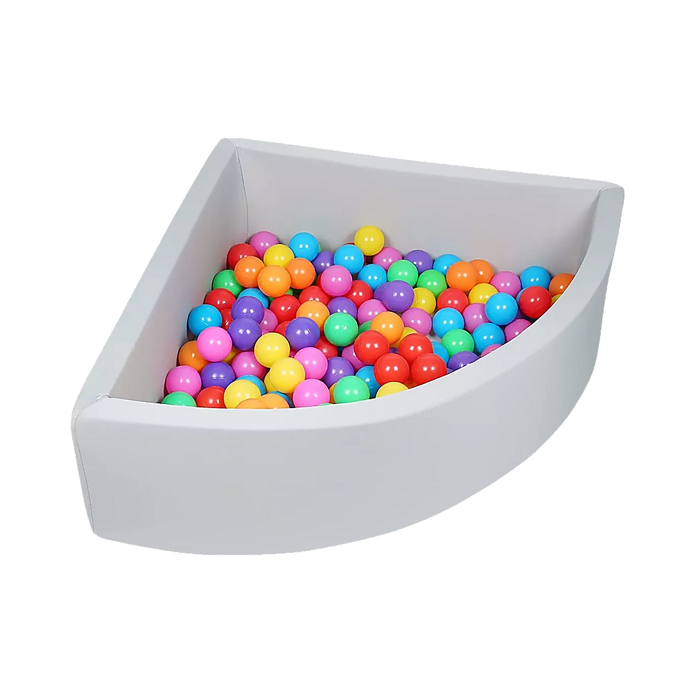 Ball Pits & Play Pens: Corner Ball Pit Playpen Enclosure  Safe Grey Play Area for Babies and Toddlers, Indoor or Outdoor