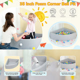 Ball Pits & Play Pens: Corner Ball Pit Playpen Enclosure  Safe Grey Play Area for Babies and Toddlers, Indoor or Outdoor