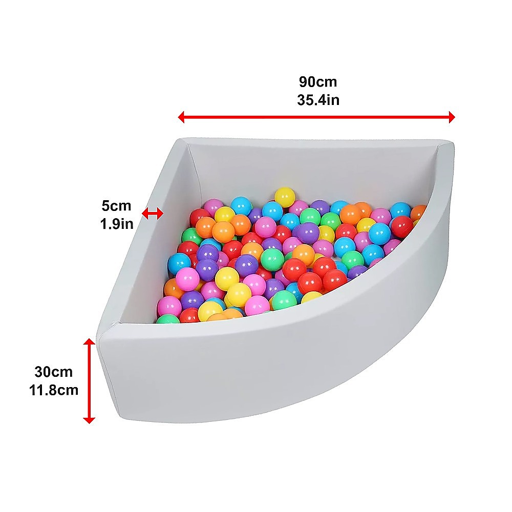 Ball Pits & Play Pens: Corner Ball Pit Playpen Enclosure  Safe Grey Play Area for Babies and Toddlers, Indoor or Outdoor