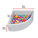 Ball Pits & Play Pens: Corner Ball Pit Playpen Enclosure  Safe Grey Play Area for Babies and Toddlers, Indoor or Outdoor
