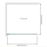 70x200cm Single Shower Glass Screen with Gold F-brackets & Square Pole