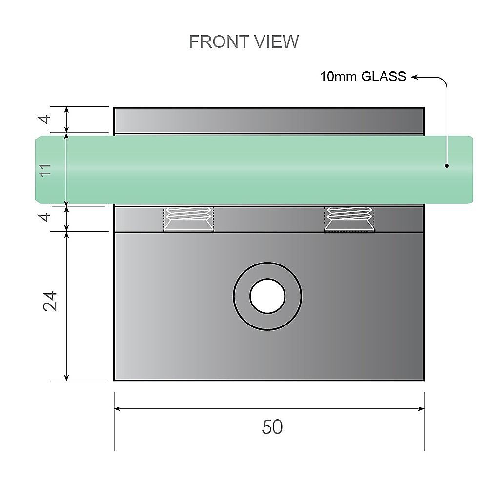 70x200cm Single Shower Glass Screen with Gold F-brackets & Square Pole