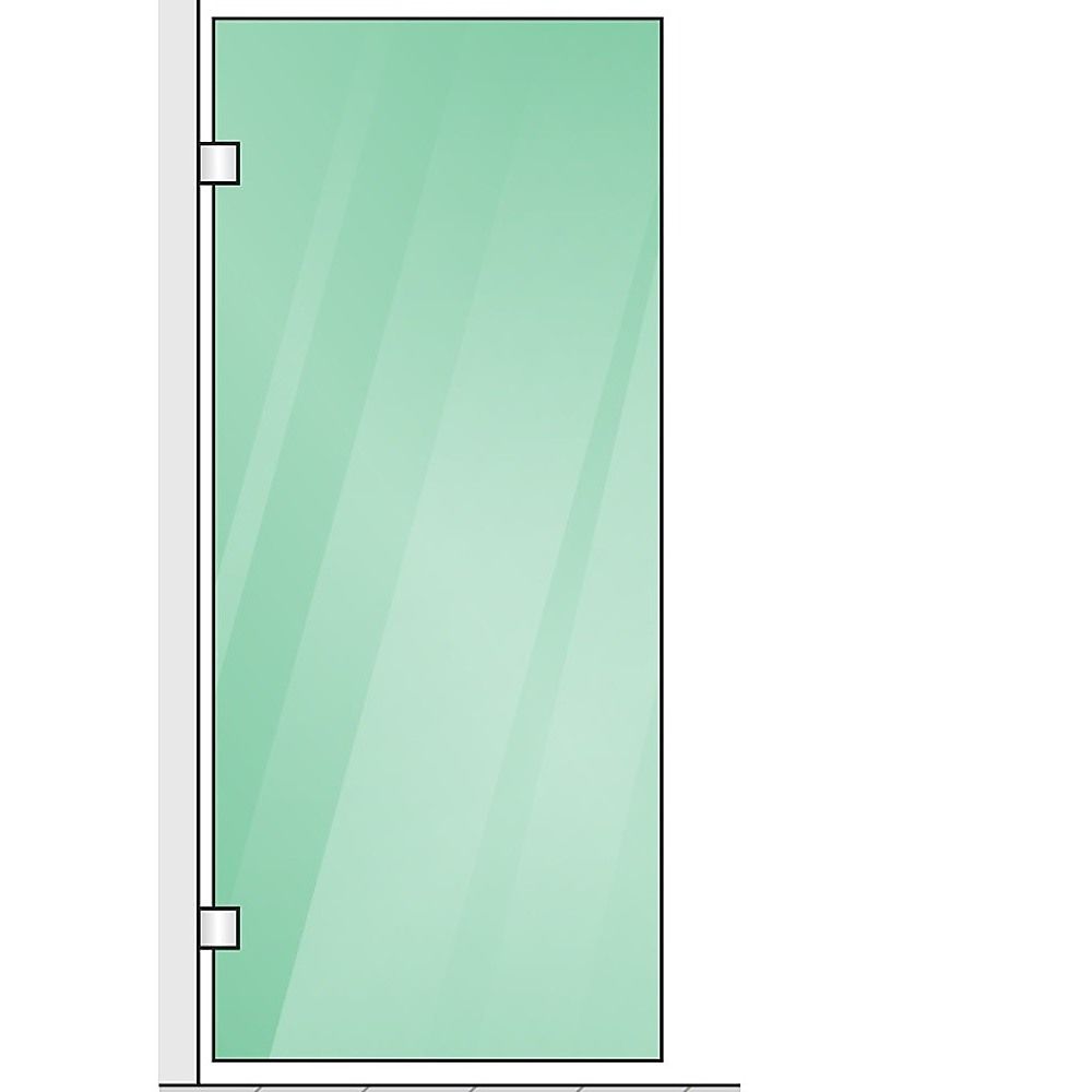 80x200cm Single Shower Glass Screen with Gold F-brackets & Square Pole
