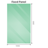 100x200cm Glass Shower Screen with Gold F-Brackets and Round Pole