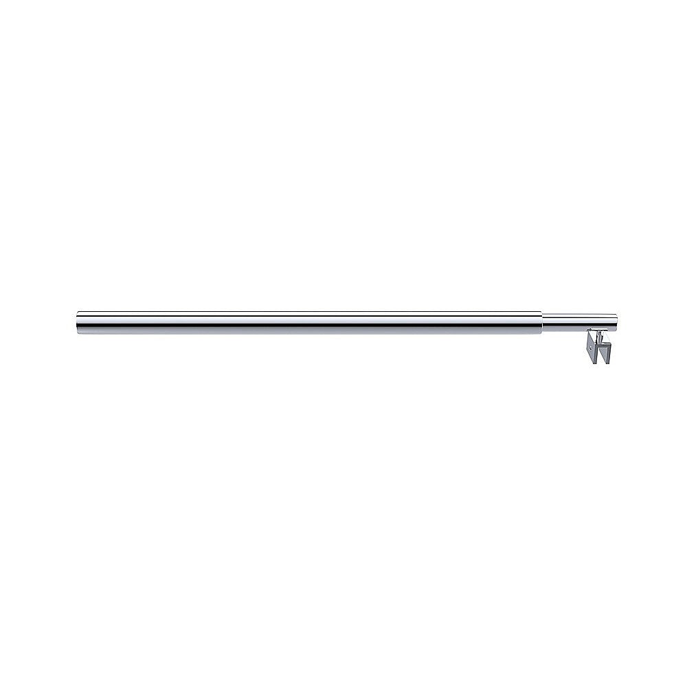 Shower Heads & Screens: 110x200cm Glass Shower Screen with Chrome F-brackets & Round Pole