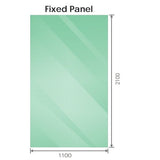 110x210cm Single Shower Glass Screen with Gold Wall & Floor F Brackets