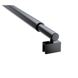 120x210cm Glass Shower Screen with Black U-brackets & Round Pole