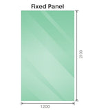 120x210cm Single Shower Glass Screen with Gold Wall & Floor F Brackets