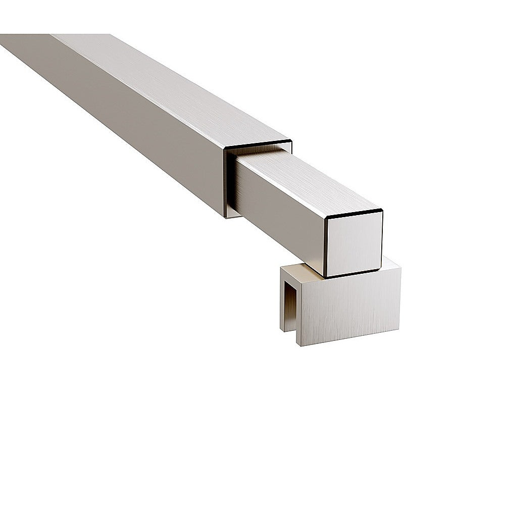 Shower Heads & Screens: 110x200cm Glass Shower Screen with Nickel Wall Channel & Square Pole  Sleek, Durable Bathroom Upgrade