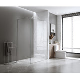120x200cm Glass Shower Screen with Nickel Wall Channel & Round Pole
