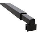120x210cm Glass Shower Screen with Black Wall Channel & Square Pole