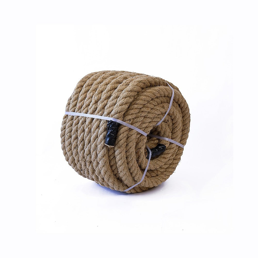 Camp Safety Equipment: 35m 100% Natural Jute Rope Twisted Decking Cord Garden Boating Sash Camping 32mm